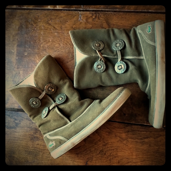 Lacoste green winter boots. - Picture 1 of 9